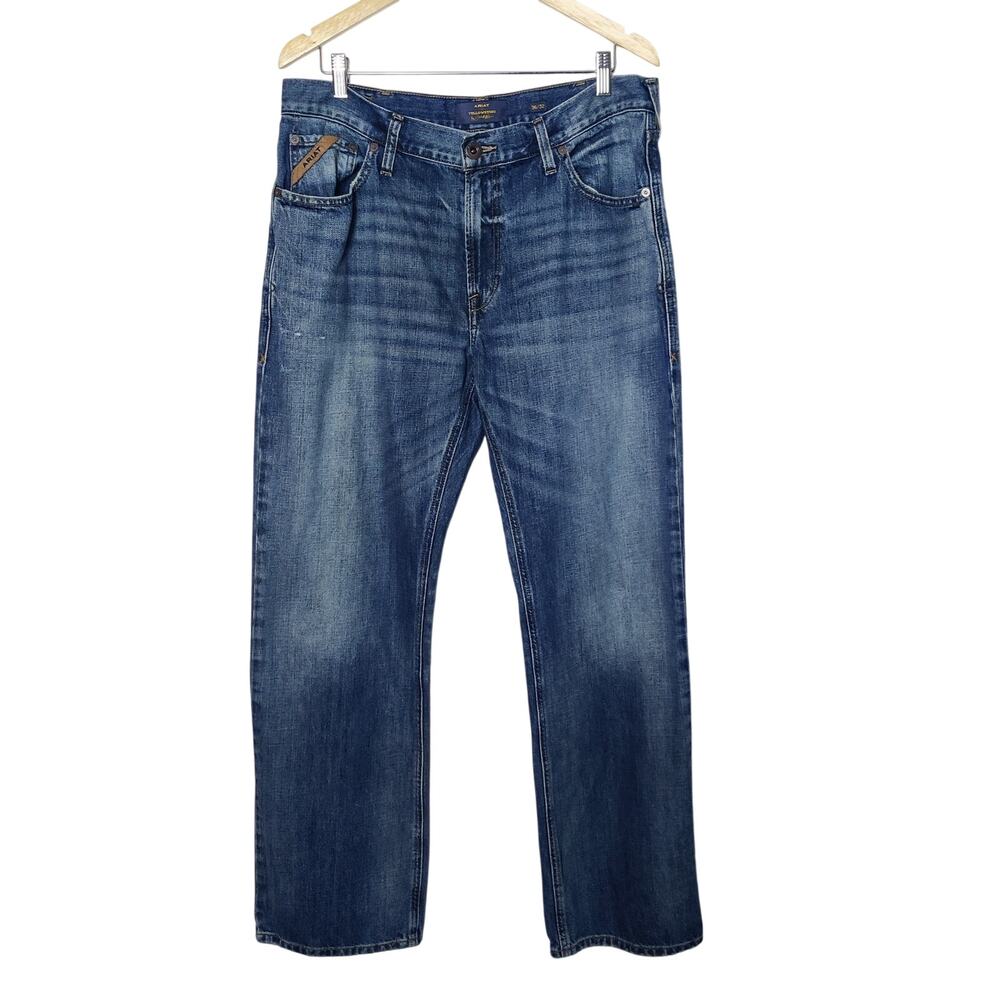 Ariat x Yellowstone Rider Slim Straight Jean 36x32 Medium Dirty Blue Western